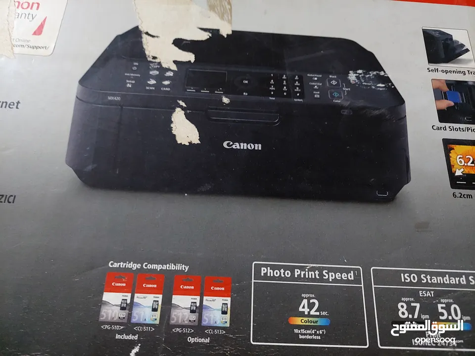 طابعة ملونه إمكانيات هائلة إستعمال 6 أسابيع فقط موديل canon / pixma - mx420