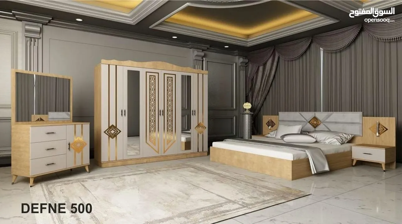 غرف نوم تركي 7 قطع شامل تركيب ودوشق الطبي مجاني