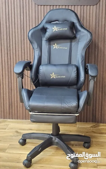 كرسي الجيمنج مع المساج الاصلي Black Star