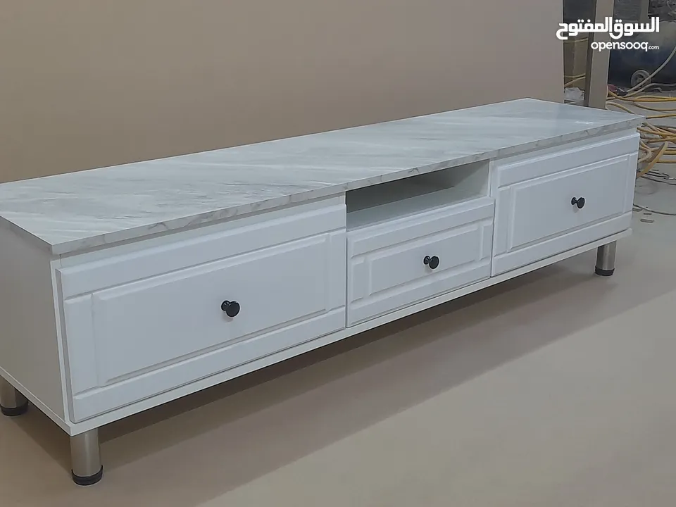 طاولات وسط خشب ودهان مكون من ثلاث قطع خشب لامنيت 18م الون حسب الطلب