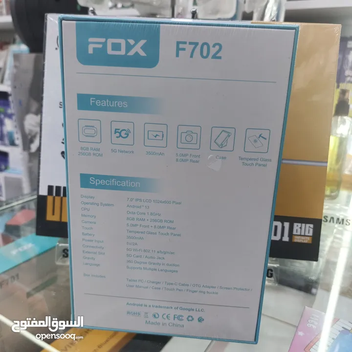 تابلت فوكس 256g 8ram جديد كفاله سنه كامله