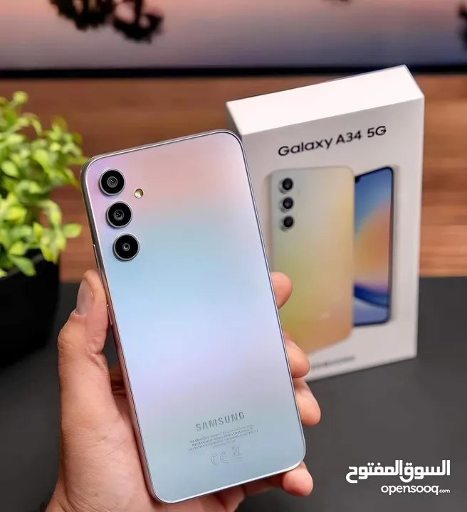 جهاز مستعمل Samsung A34 5G  رام 16 جيجا 128 و  256 أغراضة والكرتونه الأصلية متوفر توصيل