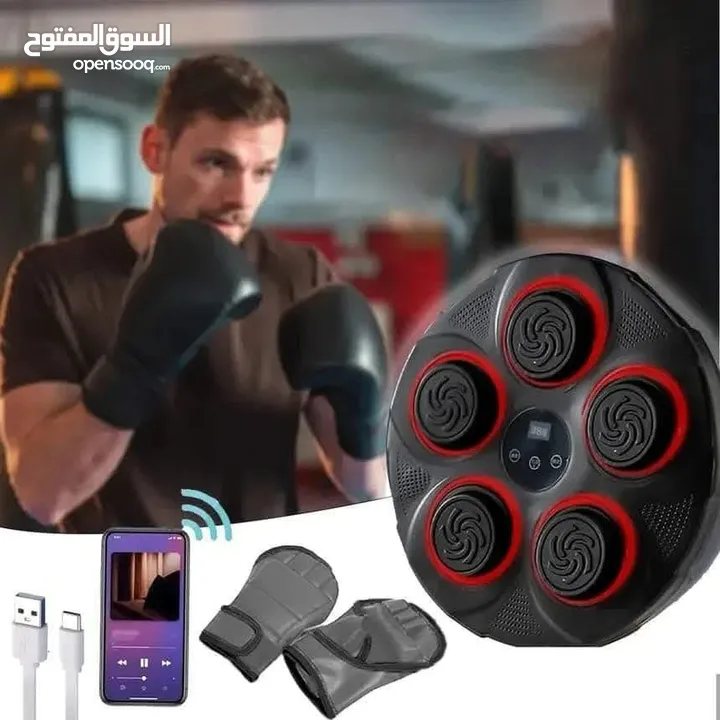 جهاز الملاكمة الموسيقي المثبت على الحائط مع مكبر صوت بلوتوث احدث اصدار