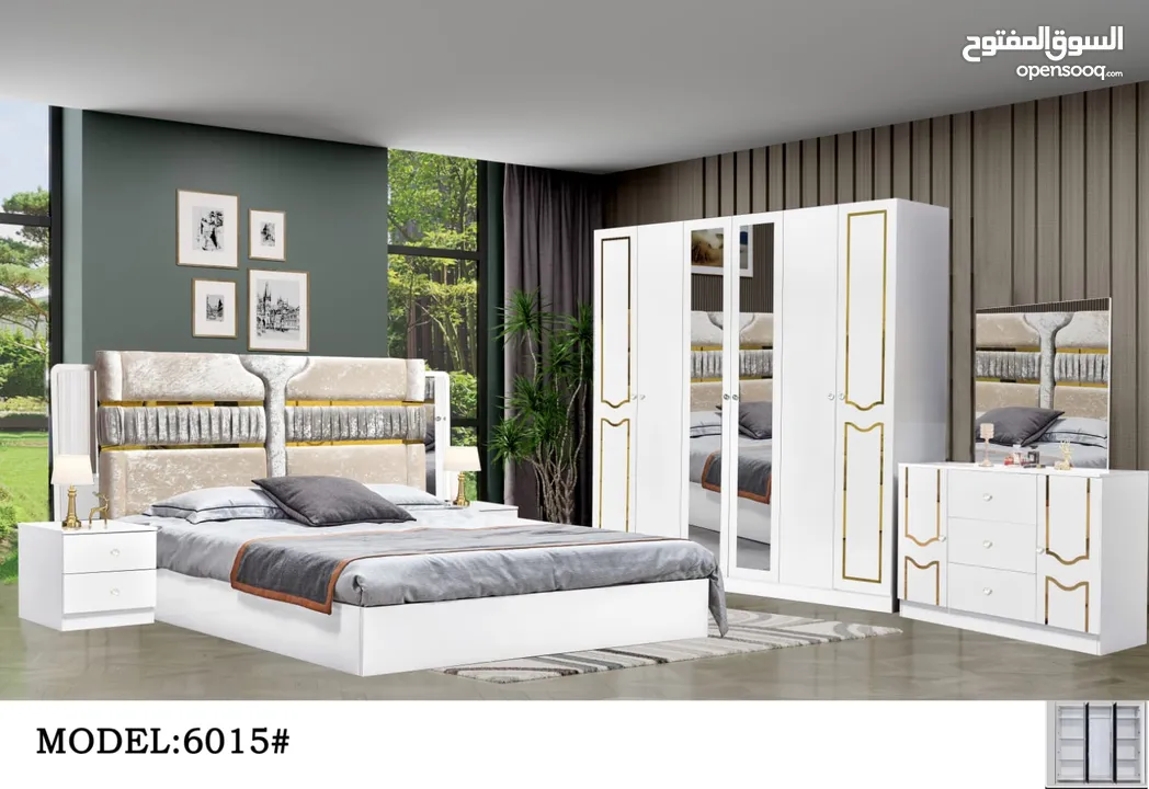 BEDROOM SET 7 PCS WITH MATTRESS WITH FITTING /غرف نوم مع دوشج ۷ قطع مع ترکيب