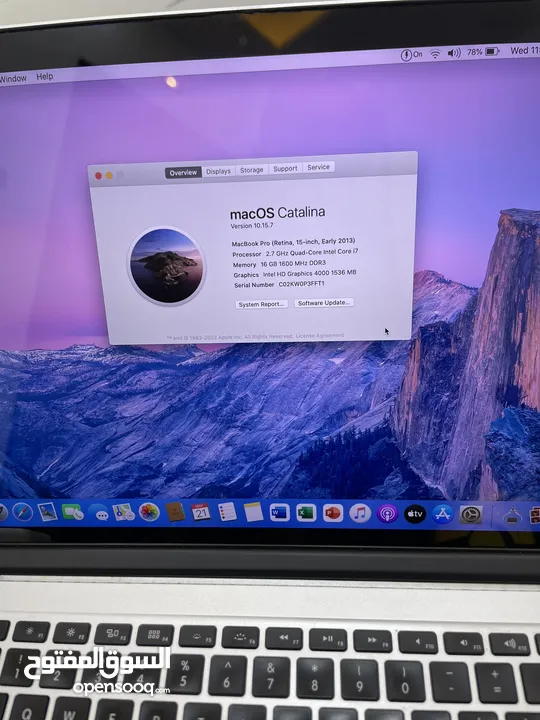 MAC BOOK PRO رفيع موصفات قويه Core i7 RAM 16 HARD 500 SSD