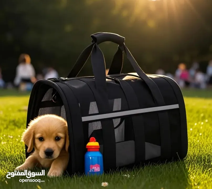 Pet bag trolley  حقيبة مع عجلات للكلاب الصغيرة والقطط لون اسود مع عجلات