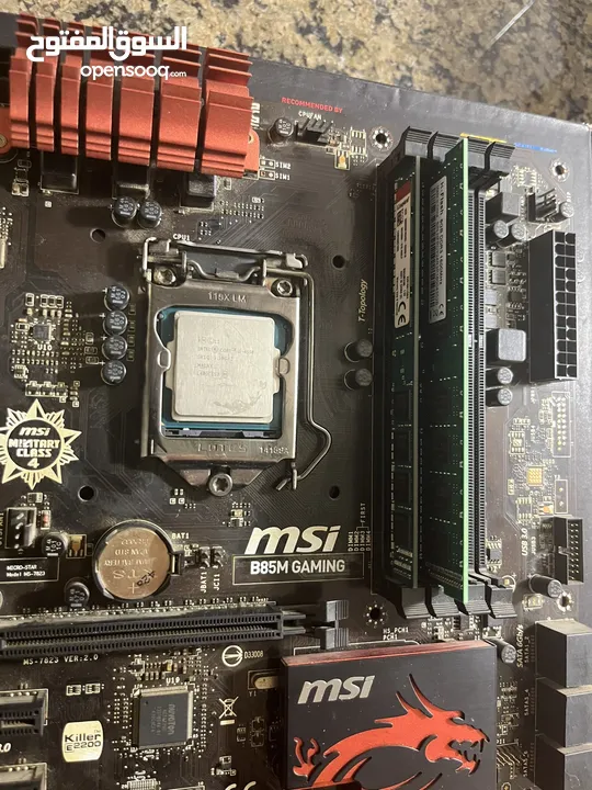 قطع كمبيوتر CPU Intel Core i5 4th Generation - Motherboard B85M GAMING - Ram 8&4 DDR3