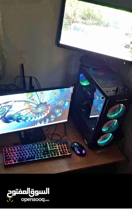 تجميعة Pc Gaming  قوية جدا بسعر حرق مع شاشه وكيبورد وماوس gaming مضيء