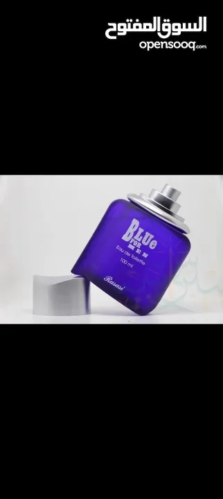 Blue for men perfuim  من الرصاصي (Rasasi).  ينتمي لعائلة العطور العطرية بالتوابل.  العطر الذكوري