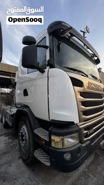 راس شاحنة سكانيه G460 سكس ويل خليجي مديل 2016 بحالة ممتازة جداً لدينا جميع انواع الشاحنات والمعدات