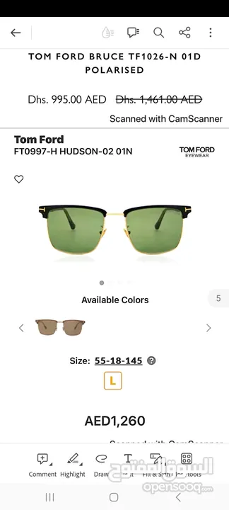Top Brand Tom Ford and Guess Sun glasses with orignal box packing