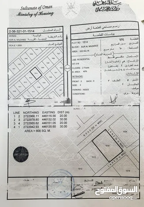 5 قطع اراضي شبك للبيع في سور المزاريع