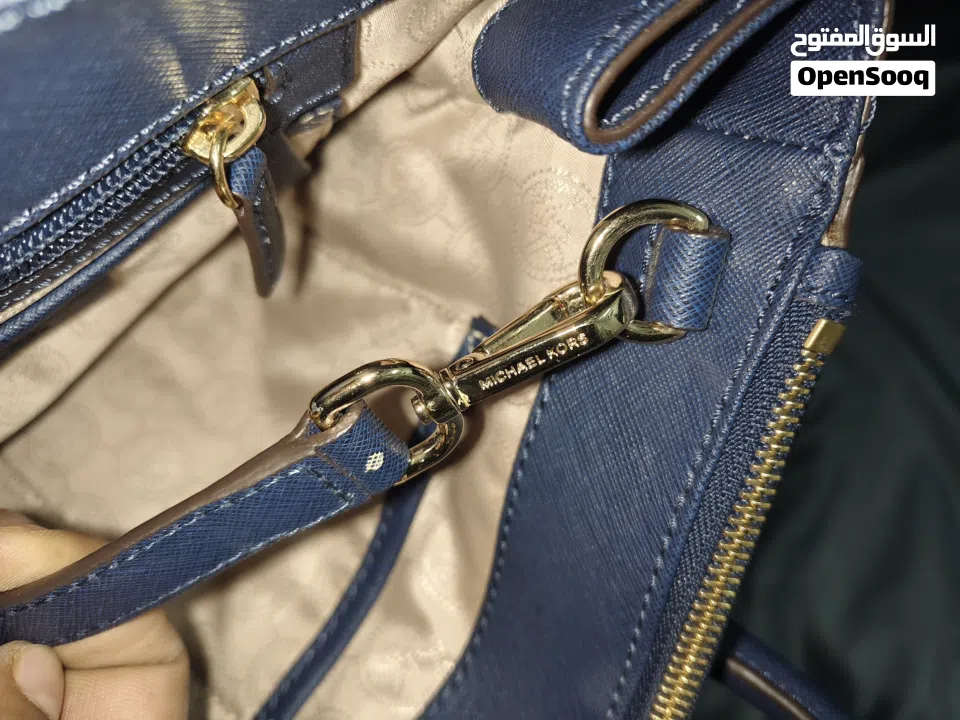 MICHAEL KORS Sutton Saffiano Leather Large Satchel Navy