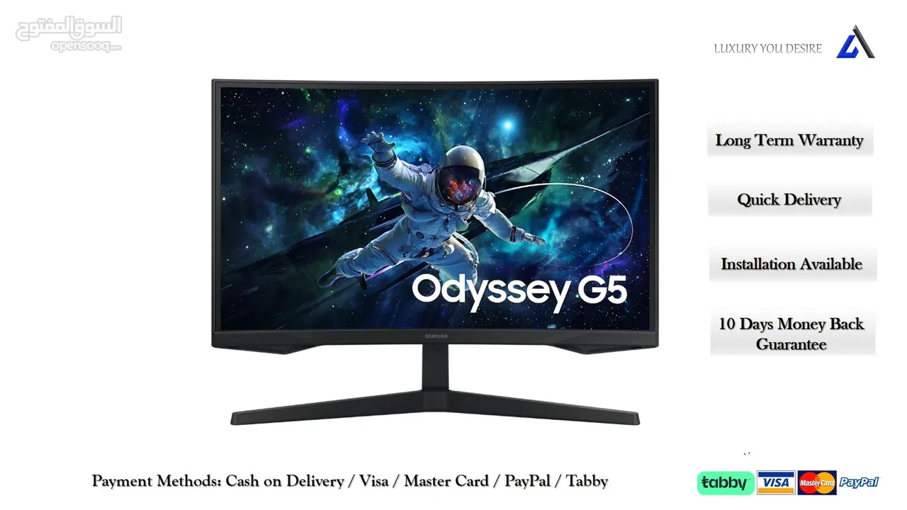 Samsung 27 inches Odyssey G5 QHD 165HZ Curved Gaming Monitor - G55C