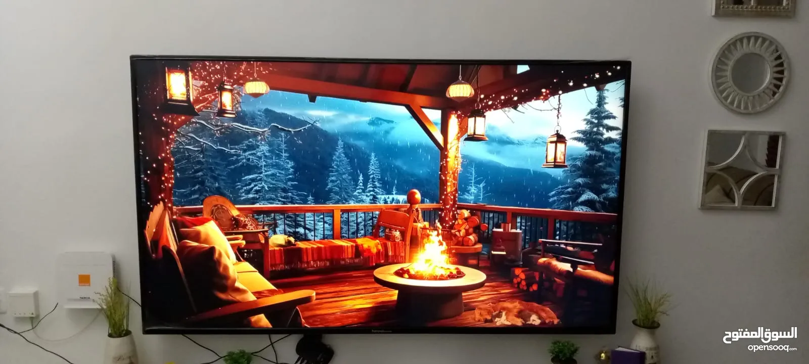 شاشه ناشونال للبيع إستعمال قليل شبه الوكاله 65 بوصه وكاله وكاله وكاله جلاتينها عليها