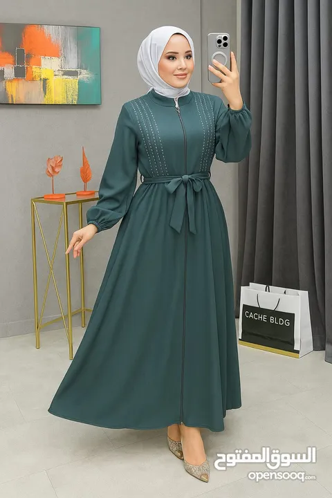 عباي ستاتي استراس عباية العيد كم بلاسيه  وزن 50 لل 110