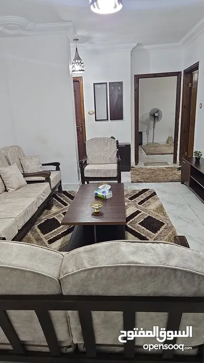 شقه مفروشه ديلوكس كاملة الخدمات للايجار الشهري او السنوي في عمارة سكنيه مخدومة يوجد حارس للعمارة