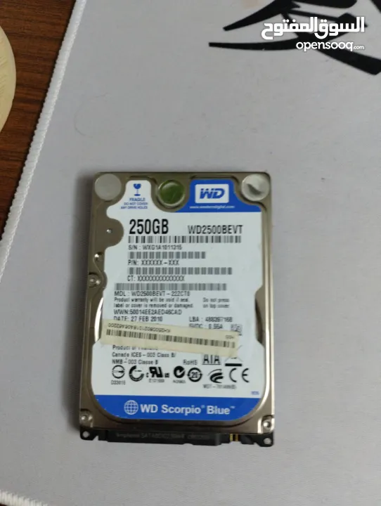 متوفر هارد دسك hddعدد 2 250gb 500gb بسعر 55واصل امكانية تنزيل ويندوز