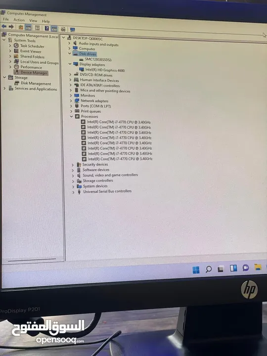 PC HP Core i7-4456 كامل مكمل مع شاشة و كيبورد و ماوس ويرليس جداد