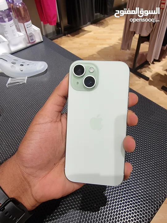 brand new iPhone 15 White green used for 1 month  only with 100% battery