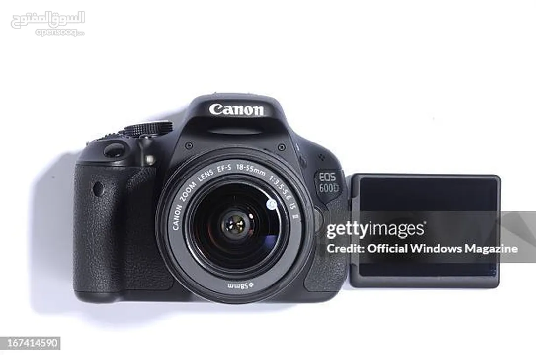 كاميرة Canon 600d مع عدسة 58mm ومع البطارية وشاحن والشنطة   مستعملة استعمال خفيف