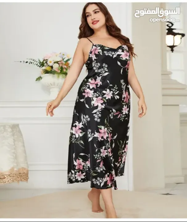 Women silk satin nightgown sleepwear comfortable  clothes with different sizes available now in Oman