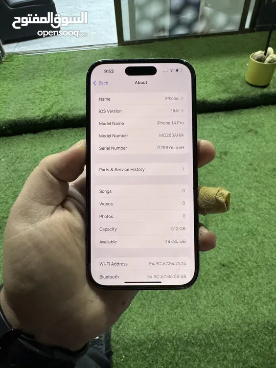 iPhone 14 Pro 512GB مغير بطاريه اصلي