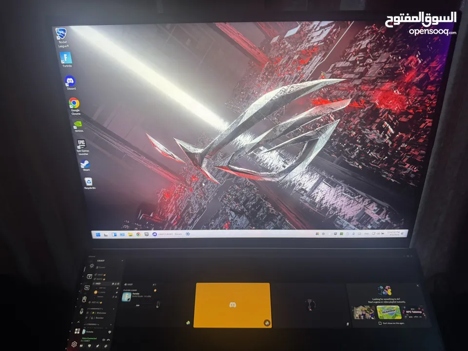 للبيع لابتوب ايسوس  ROG ZEPAHYRUSشاشتين لسا جديد شاشه تاتش و شاشه عاديه قيمنق HX RTX 3070TI Ryzan 9