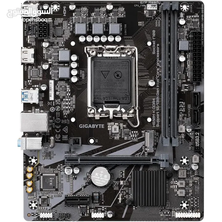 مذربورد gigabyte h610m ddr4 للبيع بحالة ممتازة مع الكرتونه