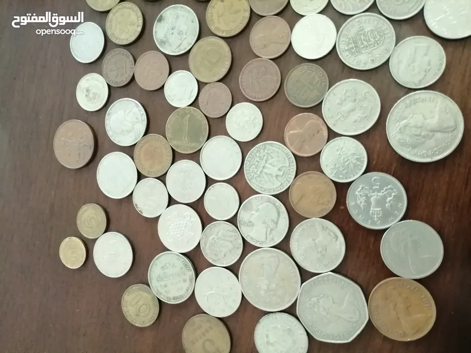 عملات قديمة للبيع اردني امريكي بريطاني ألماني عراقي خليجي يوجد قطع نوادر ومميزة
