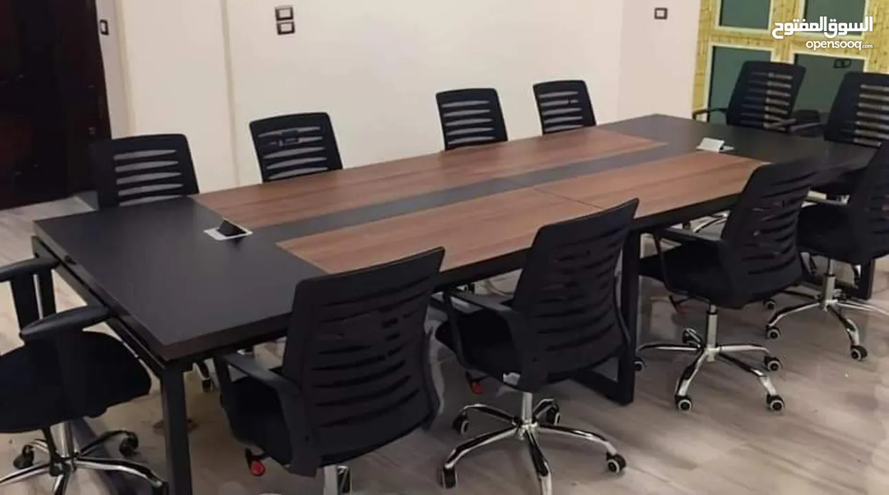 ترابيزة اجتماعات (خشب زجاج مودرن كلاسيك اثاث مكتبي) -meeting table