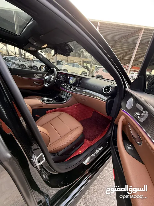 مرسيدس E350 2020 AMG فحص كامل ممشى قليل فل اضافات اعلى صنف لون اسود غرفة كاميل