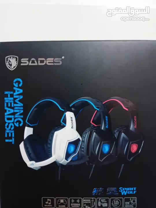 سماعة sadesR9 gaming headset7.1USB محيطيه و حالة السماعة ممتاز تستخدم للإجتماعات و الميكرفون ممتاز