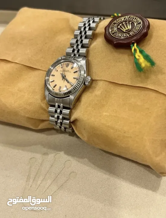 Rolex Oyster Perpetual 6719  Silver Jubilee Bracelet /Gold Bezel