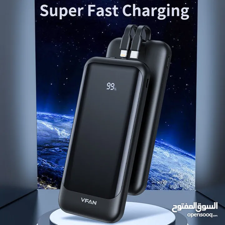 باور بانك VFan F14 المميز بسعة 10000mAh، شاحن محمول مثالي لتلبية احتياجاتك اليومية.
