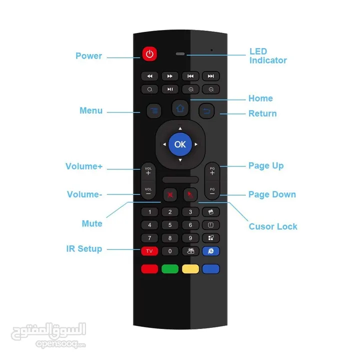 ريموت مع ماوس وكيبورد  للتلفاز والأجهزة الذكية. Air Fly Mouse Universal Remote with Keyboard