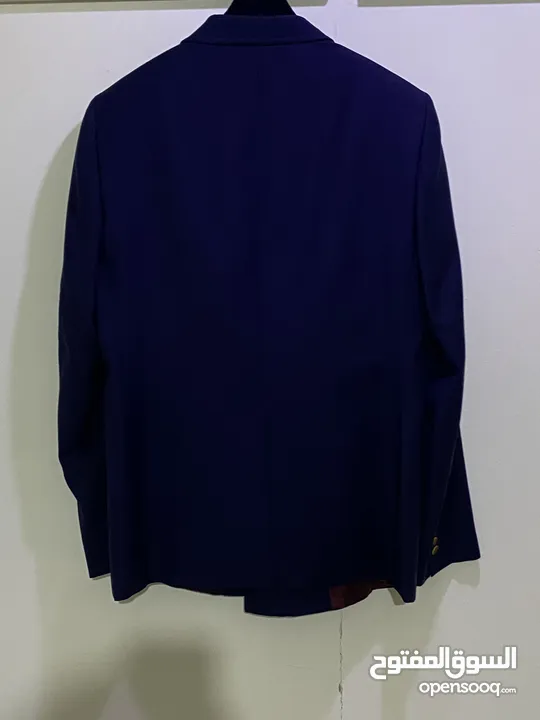 GUCCI Size 50 Uniform Navy Blue Double Breasted Blazer Gold Buttons Men’s Wool