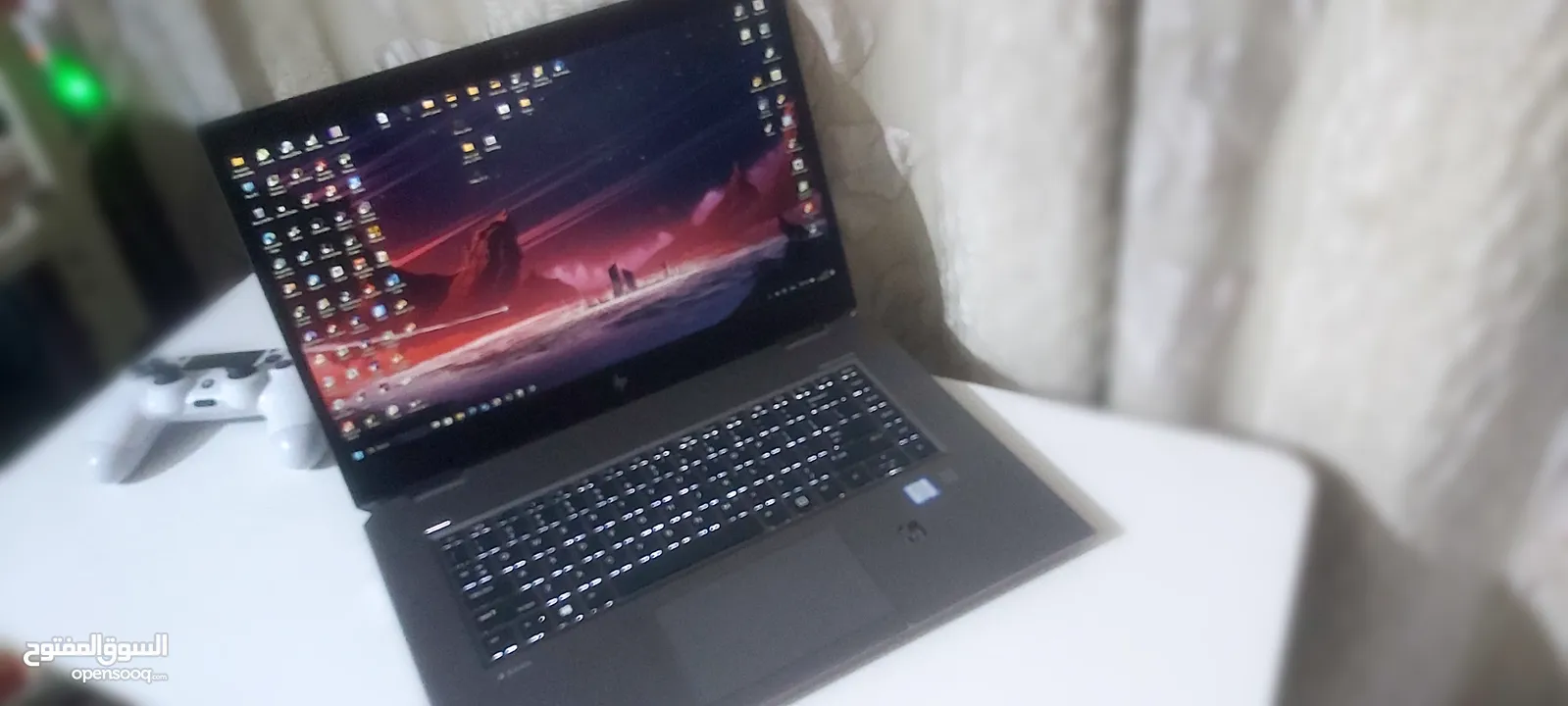 لابتوب hp Zbook Studio G5 الجيل الثامن بصمة اصبع وفيس نضافة 90%