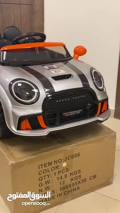 سيارة أطفال 3 ماتورات بتصميم سيارة Mini Cooper للشارع والبيت من سنتين ل 5سنوات