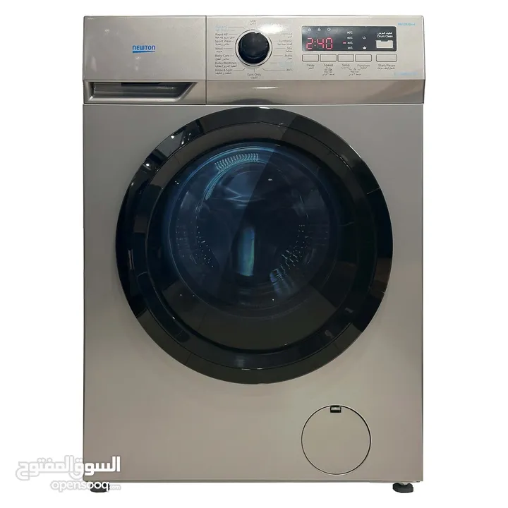 غسالة نيوتن 7 كيلو 1400 دورة 16 برنامج  برنامج سريع 15 دقيقة لون سلفر داكن شامل التوصيل