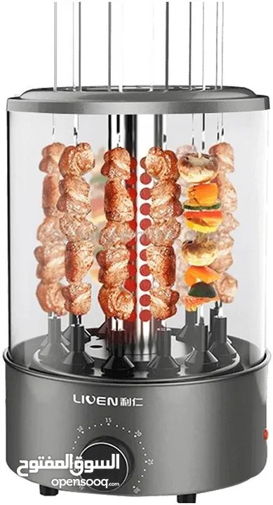 شواية كهربائية Liven Electric barbecue kebab Gray