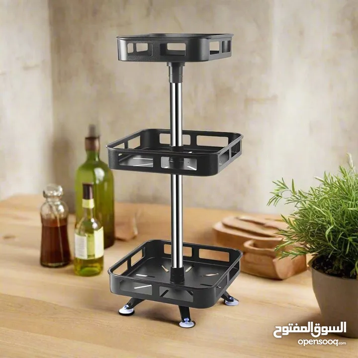 ستاند بهارات دوار 3 طبقات تصميم أنيق وعملي رتّبي مطبخك بلمسة عصرية مع ستاند البهارات الدوّار 3 طبقات