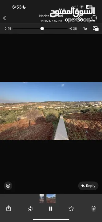 أرض زراعية زيتون وسماق مثمر