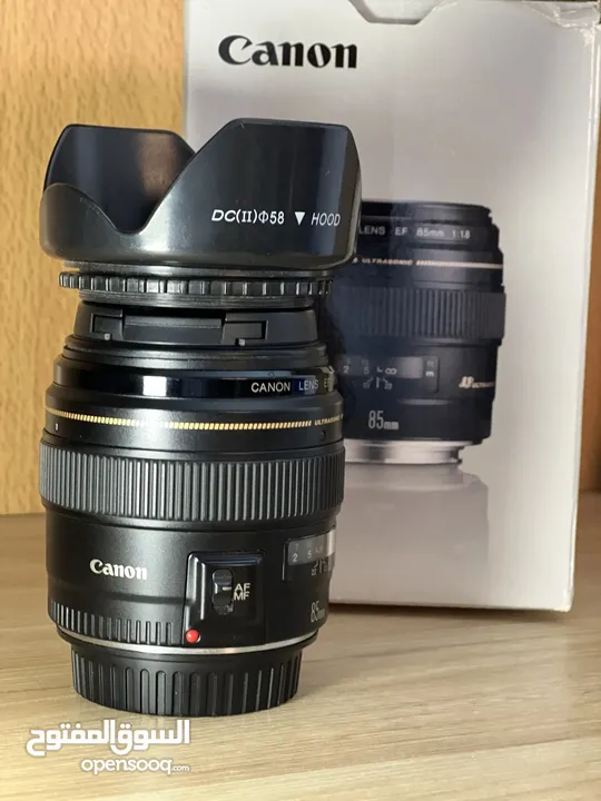 عدسة 85mm f1.8 canon ولا خدش في حاله جيدة جذًا لممتازة