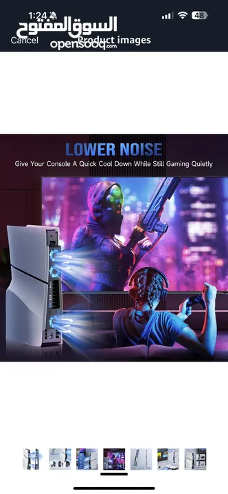 Cooling fan PS5 Slim KASTWAV نظام تبريد هادئ و صامت مع 3 مراوح مبرد مع إضاءة 5 volts AC
