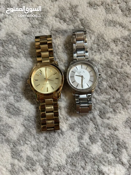 Michael Kors and Armani Exchange Women’s watches. Used but in good condition.