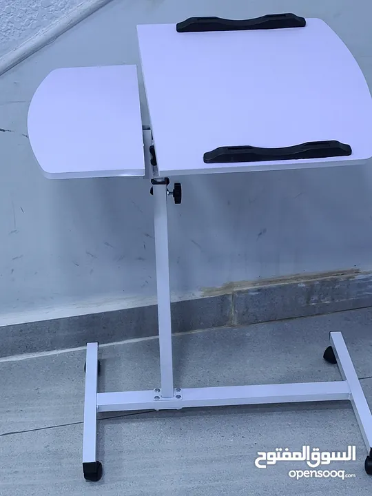 طاولات لابتوب مكتب متحركة بجميع التصاميم خشب قاعدة حديد بعجلات Laptop Desk متوفر بالوان Table mate