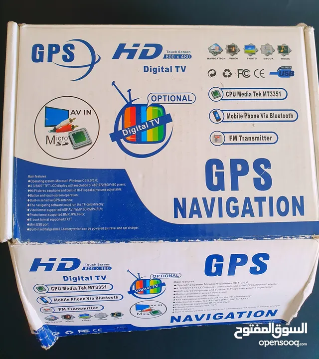 جهاز GPS ملاحة احترافي بشاشة لمس عالية الدقة (800×480) مزود بتلفزيون رقمي
