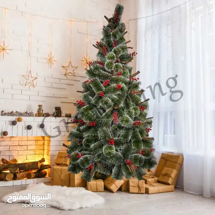 شجرة كريسماس 210 سم كثيفة فاخرة 210cm snowy christmas artificial tree