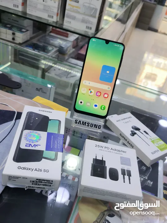مشغل يوم واحد SAMSUNG A26 5G مستعمل جيجا 256 رام 16 معه بكج هدية متوفر توصيل